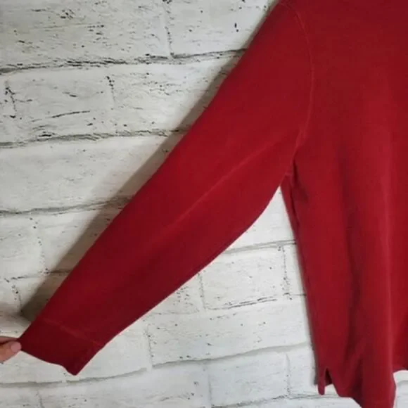 Polo Ralph Lauren Sweater Mens XL Red 1/4 Quarter Zip High Neck Long Sleeve 90's - Picture 5 of 10